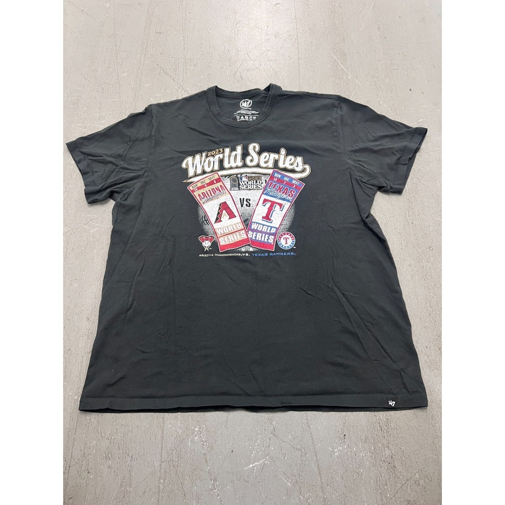 47 World Series 2023 T-Shirt Men 2XL Black Arizona Diamondbacks vs Texas Rangers